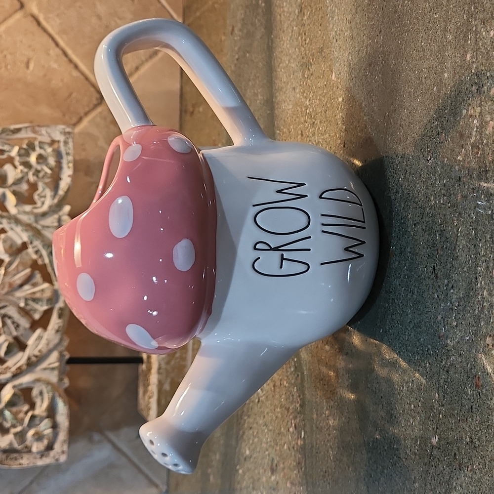Rae Dunn Mushroom "Grow Wild" watering can